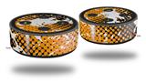 Skin Wrap Decal Set 2 Pack for Amazon Echo Dot 2 - Halftone Splatter White Orange (2nd Generation ONLY - Echo NOT INCLUDED)
