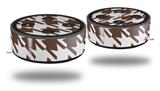 Skin Wrap Decal Set 2 Pack for Amazon Echo Dot 2 - Houndstooth Chocolate Brown (2nd Generation ONLY - Echo NOT INCLUDED)