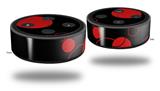 Skin Wrap Decal Set 2 Pack for Amazon Echo Dot 2 - Lots of Dots Red on Black (2nd Generation ONLY - Echo NOT INCLUDED)