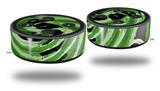 Skin Wrap Decal Set 2 Pack for Amazon Echo Dot 2 - Alecias Swirl 02 Green (2nd Generation ONLY - Echo NOT INCLUDED)