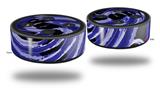 Skin Wrap Decal Set 2 Pack for Amazon Echo Dot 2 - Alecias Swirl 02 Blue (2nd Generation ONLY - Echo NOT INCLUDED)