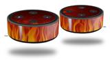 Skin Wrap Decal Set 2 Pack for Amazon Echo Dot 2 - Fire on Black (2nd Generation ONLY - Echo NOT INCLUDED)