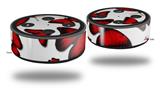 Skin Wrap Decal Set 2 Pack for Amazon Echo Dot 2 - Butterflies Red (2nd Generation ONLY - Echo NOT INCLUDED)