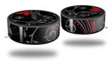 Skin Wrap Decal Set 2 Pack for Amazon Echo Dot 2 - Twisted Garden Gray and Red (2nd Generation ONLY - Echo NOT INCLUDED)