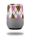 Decal Style Skin Wrap for Google Home Original - Argyle Pink and Brown (GOOGLE HOME NOT INCLUDED)