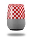 Decal Style Skin Wrap for Google Home Original - Checkered Canvas Red and White (GOOGLE HOME NOT INCLUDED)