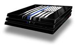 Vinyl Decal Skin Wrap compatible with Sony PlayStation 4 Pro Console Brushed USA American Flag Blue Line (PS4 NOT INCLUDED)