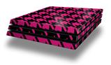 Vinyl Decal Skin Wrap compatible with Sony PlayStation 4 Pro Console Houndstooth Hot Pink on Black (PS4 NOT INCLUDED)