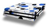 Vinyl Decal Skin Wrap compatible with Sony PlayStation 4 Pro Console Lots of Dots Blue on White (PS4 NOT INCLUDED)
