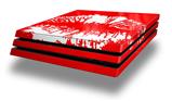 Vinyl Decal Skin Wrap compatible with Sony PlayStation 4 Pro Console Big Kiss Lips White on Red (PS4 NOT INCLUDED)
