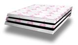 Vinyl Decal Skin Wrap compatible with Sony PlayStation 4 Pro Console Pastel Butterflies Pink on White (PS4 NOT INCLUDED)