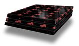 Vinyl Decal Skin Wrap compatible with Sony PlayStation 4 Pro Console Pastel Butterflies Red on Black (PS4 NOT INCLUDED)