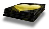 Vinyl Decal Skin Wrap compatible with Sony PlayStation 4 Pro Console Glass Heart Grunge Yellow (PS4 NOT INCLUDED)