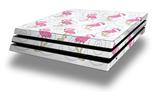 Vinyl Decal Skin Wrap compatible with Sony PlayStation 4 Pro Console Flamingos on White (PS4 NOT INCLUDED)