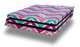 Vinyl Decal Skin Wrap compatible with Sony PlayStation 4 Pro Console Zig Zag Teal Pink Purple (PS4 NOT INCLUDED)
