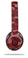 WraptorSkinz Skin Decal Wrap compatible with Beats Solo 2 and Solo 3 Wireless Headphones HEX Mesh Camo 01 Red Bright Skin Only (HEADPHONES NOT INCLUDED)