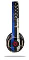 WraptorSkinz Skin Decal Wrap compatible with Beats Solo 2 and Solo 3 Wireless Headphones Painted Faded Cracked Blue Line Stripe USA American Flag Skin Only (HEADPHONES NOT INCLUDED)