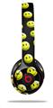 WraptorSkinz Skin Decal Wrap compatible with Beats Solo 2 and Solo 3 Wireless Headphones Smileys on Black Skin Only (HEADPHONES NOT INCLUDED)