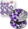 Decal Style Vinyl Skin Wrap 3 Pack for PopSockets Sexy Girl Silhouette Camo Purple (POPSOCKET NOT INCLUDED)