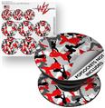 Decal Style Vinyl Skin Wrap 3 Pack for PopSockets Sexy Girl Silhouette Camo Red (POPSOCKET NOT INCLUDED)