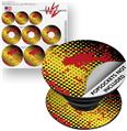 Decal Style Vinyl Skin Wrap 3 Pack for PopSockets Halftone Splatter Yellow Red (POPSOCKET NOT INCLUDED)