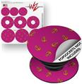 Decal Style Vinyl Skin Wrap 3 Pack for PopSockets Anchors Away Fuschia Hot Pink (POPSOCKET NOT INCLUDED)