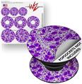 Decal Style Vinyl Skin Wrap 3 Pack for PopSockets Scattered Skulls Purple (POPSOCKET NOT INCLUDED)