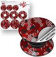 Decal Style Vinyl Skin Wrap 3 Pack for PopSockets HEX Mesh Camo 01 Red Bright (POPSOCKET NOT INCLUDED)