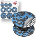 Decal Style Vinyl Skin Wrap 3 Pack for PopSockets WraptorCamo Old School Camouflage Camo Blue Medium (POPSOCKET NOT INCLUDED)