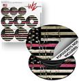 Decal Style Vinyl Skin Wrap 3 Pack for PopSockets Painted Faded and Cracked Pink Line USA American Flag (POPSOCKET NOT INCLUDED)
