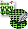 Decal Style Vinyl Skin Wrap 3 Pack for PopSockets Houndstooth Neon Lime Green on Black (POPSOCKET NOT INCLUDED)
