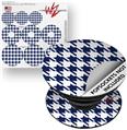 Decal Style Vinyl Skin Wrap 3 Pack for PopSockets Houndstooth Navy Blue (POPSOCKET NOT INCLUDED)
