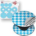 Decal Style Vinyl Skin Wrap 3 Pack for PopSockets Houndstooth Blue Neon (POPSOCKET NOT INCLUDED)