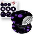 Decal Style Vinyl Skin Wrap 3 Pack for PopSockets Lots of Dots Purple on Black (POPSOCKET NOT INCLUDED)
