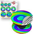 Decal Style Vinyl Skin Wrap 3 Pack for PopSockets Rainbow Swirl (POPSOCKET NOT INCLUDED)