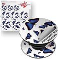 Decal Style Vinyl Skin Wrap 3 Pack for PopSockets Butterflies Blue (POPSOCKET NOT INCLUDED)