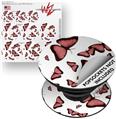 Decal Style Vinyl Skin Wrap 3 Pack for PopSockets Butterflies Pink (POPSOCKET NOT INCLUDED)
