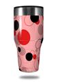 Skin Decal Wrap for Walmart Ozark Trail Tumblers 40oz Lots of Dots Red on Pink (TUMBLER NOT INCLUDED)