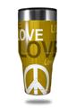 Skin Decal Wrap for Walmart Ozark Trail Tumblers 40oz Love and Peace Yellow (TUMBLER NOT INCLUDED)