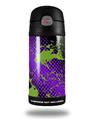 Skin Decal Wrap for Thermos Funtainer 12oz Bottle Halftone Splatter Green Purple (BOTTLE NOT INCLUDED)