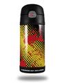 Skin Decal Wrap for Thermos Funtainer 12oz Bottle Halftone Splatter Yellow Red (BOTTLE NOT INCLUDED)