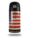 Skin Decal Wrap for Thermos Funtainer 12oz Bottle Painted Faded and Cracked USA American Flag (BOTTLE NOT INCLUDED)