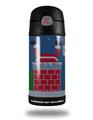 Skin Decal Wrap for Thermos Funtainer 12oz Bottle Ugly Holiday Christmas Sweater - Incoming Santa (BOTTLE NOT INCLUDED)