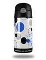 Skin Decal Wrap for Thermos Funtainer 12oz Bottle Lots of Dots Blue on White (BOTTLE NOT INCLUDED)