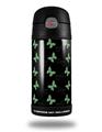 Skin Decal Wrap for Thermos Funtainer 12oz Bottle Pastel Butterflies Green on Black (BOTTLE NOT INCLUDED)