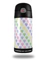 Skin Decal Wrap for Thermos Funtainer 12oz Bottle Pastel Hearts on White (BOTTLE NOT INCLUDED)