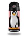 Skin Decal Wrap for Thermos Funtainer 12oz Bottle Penguins on Pink (BOTTLE NOT INCLUDED)