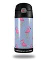 Skin Decal Wrap for Thermos Funtainer 12oz Bottle Flamingos on Blue (BOTTLE NOT INCLUDED)