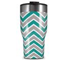 WraptorSkinz Skin Wrap compatible with 2017 and newer RTIC Tumblers 30oz Zig Zag Teal and Gray (TUMBLER NOT INCLUDED)