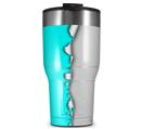 WraptorSkinz Skin Wrap compatible with 2017 and newer RTIC Tumblers 30oz Ripped Colors Neon Teal Gray (TUMBLER NOT INCLUDED)